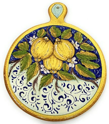 Ceramiche Parrini - إيطالية السيراميك الفنية أواني المطبخ البلاط trivet الفخار تزيين الليمون مطلية يدويا مصنوعة في إيطاليا توسكان in Saudi Arabia