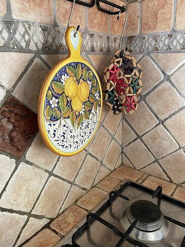 Ceramiche Parrini - إيطالية السيراميك الفنية أواني المطبخ البلاط trivet الفخار تزيين الليمون مطلية يدويا مصنوعة في إيطاليا توسكان in Saudi Arabia
