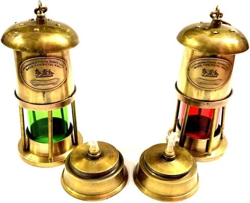 6Inch Nautical Maritime Brass Minor Oil Lamp - Antique Brass Red/Green Minor Decorative Oil Lamp Ship Boat Lantern Decor Christmas Gift in Saudi Arabia