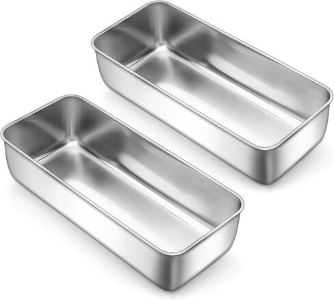 Lianyu 3 Pack Loaf Pans لخبز الخبز ، 9 × 55 بوصة خبز الرغيف مقلاة ، ولحم اللحم الفولاذ المقاوم للصدأ ، خبز الخبز القصدير لخبز الموز محلي الصنع ، غسالة الصحون آمنة in Kuwait