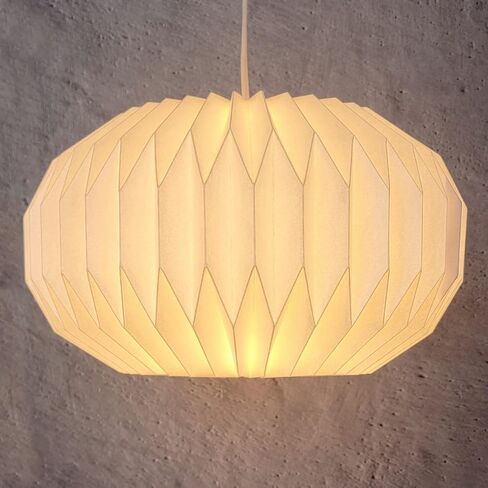 المجال L -Origami ، مصباح ورقي ، ظل قلادة ، بيضاوي ، أبيض ، مستدير ، حديث ، Japandi ، التصميم الاسكندنافي ، الصديق للبيئة ، الحد الأدنى ، حضانة ، غرفة نوم ، غرفة للأطفال in Saudi Arabia