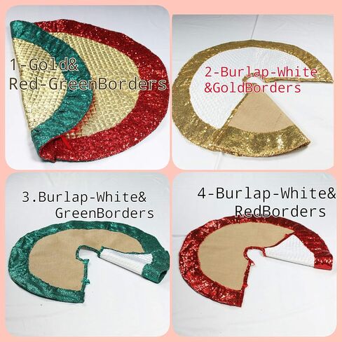 Gold Christmas Tree Skirt Treenible Tree Skirt Gold Christmas Tree Decoration Sequin Tree Tree Skirt White and Brlap Christmas Tree Skir in Saudi Arabia