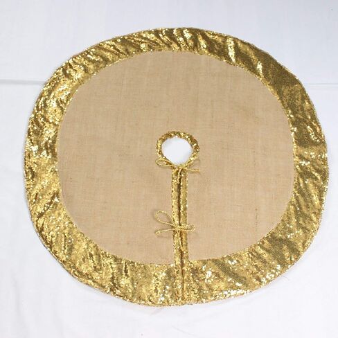 Gold Christmas Tree Skirt Treenible Tree Skirt Gold Christmas Tree Decoration Sequin Tree Tree Skirt White and Brlap Christmas Tree Skir in Saudi Arabia