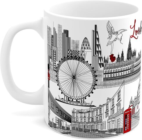 Chicago Souvenir Mug | 11oz Ceramic Coffee Cup | Windy City Chi-Town Skyline Design | Travel Keepsake Gift in Saudi Arabia