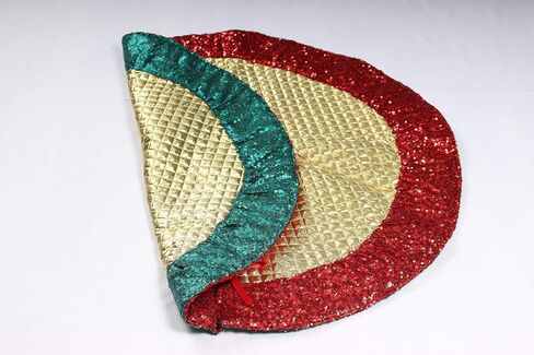 Sequin Christmas Tree Skirt Reversible 2 in 1 Tree Skirt Sparkle Christmas Gold and Burlap Tree Skit 30 inches Small Tree Skirt Red Sequin Border in Saudi Arabia