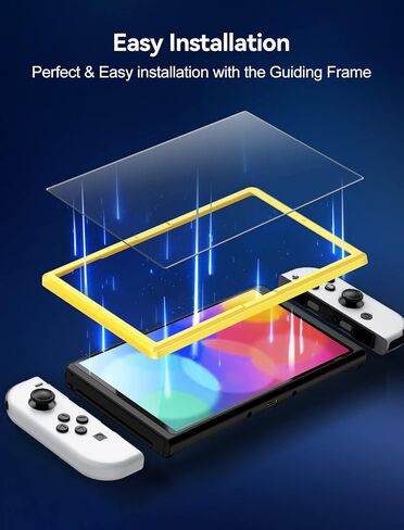 ivoler Screen Protector [2 Pack] Tempered Glass for Nintendo Switch,Blue Light Screen Filter Screen Protector with [Alignment Frame] Anti-Scratch Full Coverage Guard for Nintendo Switch in Kuwait