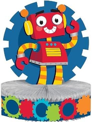 Robot Party Decorations Set, Cone Party Hats and Blowouts, Space Theme Birthday Supplies (16 piece robot party hats) in Saudi Arabia