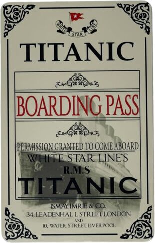RMS Titanic Ticket ID بطاقة Titanic Boarding Pass History Memorabilia Gifts in Saudi Arabia