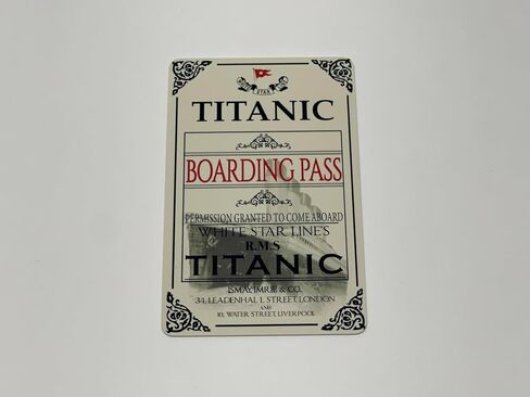 RMS Titanic Ticket ID بطاقة Titanic Boarding Pass History Memorabilia Gifts in Saudi Arabia