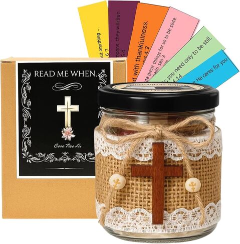 Bible Verse Jar – Read Me When Scripture Prayer Cards for Daily Encouragement & Reflection, Inspirational Christian Gifts for Women, Men, Mom – Birthday, Graduation, Baptism, Confirmation Gift in Saudi Arabia