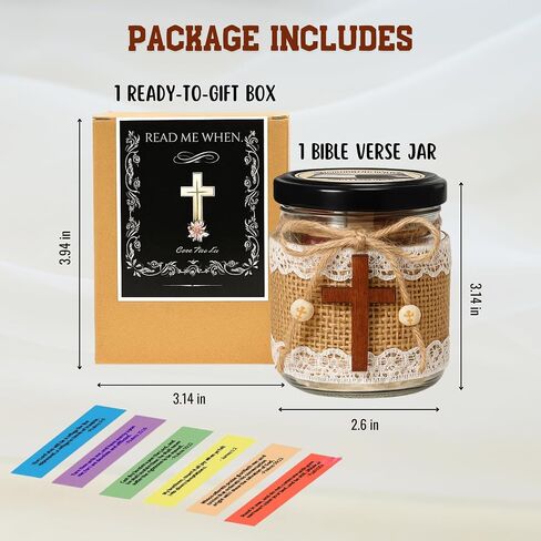 Bible Verse Jar – Read Me When Scripture Prayer Cards for Daily Encouragement & Reflection, Inspirational Christian Gifts for Women, Men, Mom – Birthday, Graduation, Baptism, Confirmation Gift in Saudi Arabia
