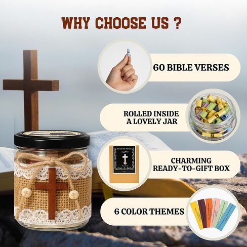 Bible Verse Jar – Read Me When Scripture Prayer Cards for Daily Encouragement & Reflection, Inspirational Christian Gifts for Women, Men, Mom – Birthday, Graduation, Baptism, Confirmation Gift in Saudi Arabia