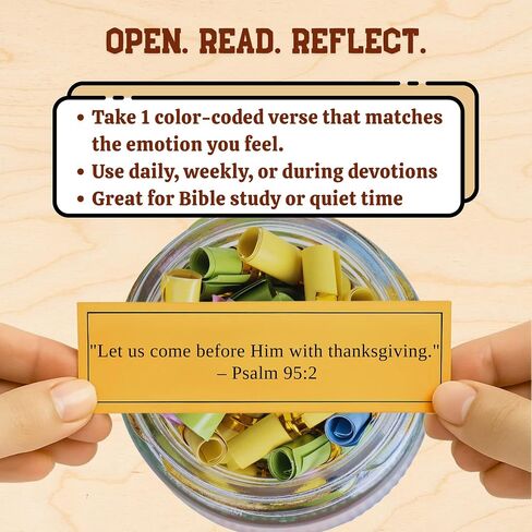 Bible Verse Jar – Read Me When Scripture Prayer Cards for Daily Encouragement & Reflection, Inspirational Christian Gifts for Women, Men, Mom – Birthday, Graduation, Baptism, Confirmation Gift in Saudi Arabia