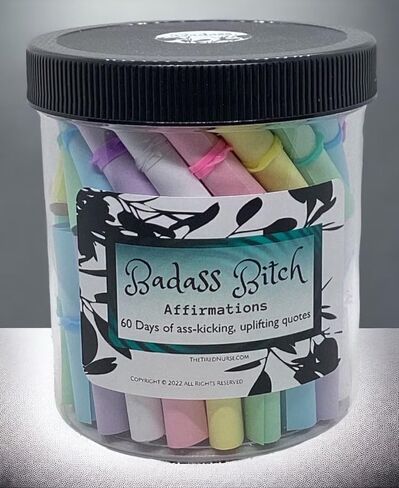 Badass Bitch Daily تأكيد التأكيد jar-60 يوم من التمكين والثقة في رفع الاقتباس للنساء القوي-هدية ممتعة للنساء (المطبوعات النابضة بالحياة (متنوعة ، تختلف)))) in Saudi Arabia