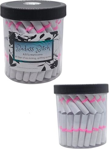 Badass Bitch Daily تأكيد التأكيد jar-60 يوم من التمكين والثقة في رفع الاقتباس للنساء القوي-هدية ممتعة للنساء (المطبوعات النابضة بالحياة (متنوعة ، تختلف)))) in Kuwait