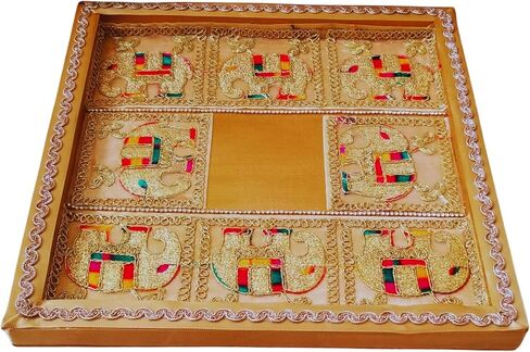 10 "Puja Thali ، صينية زخرفية هندية ، تصميم عرقي بوجا ثالي ، منظم ، شاغون صينية. ديوالي ، نافراتري ، جانباتي ، راخي ، مهدي ، هالدي ، هووورمينغ ، هدية زفاف in Saudi Arabia