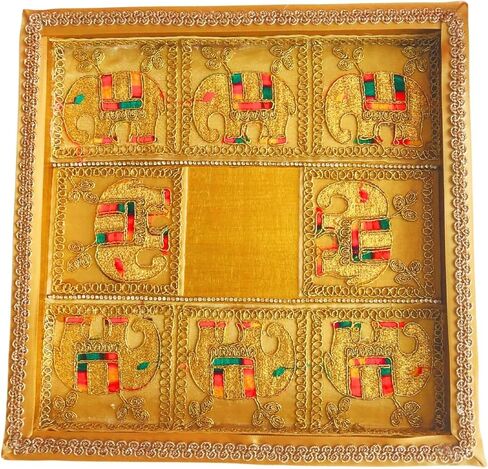 10 "Puja Thali ، صينية زخرفية هندية ، تصميم عرقي بوجا ثالي ، منظم ، شاغون صينية. ديوالي ، نافراتري ، جانباتي ، راخي ، مهدي ، هالدي ، هووورمينغ ، هدية زفاف in Saudi Arabia