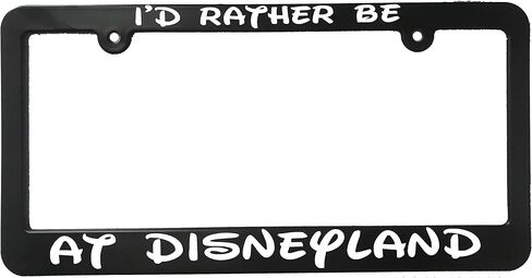 I'd rather be at Disneyland License Plate Frame Holder Vehicle Car Auto Accessories Black Plastic in Saudi Arabia