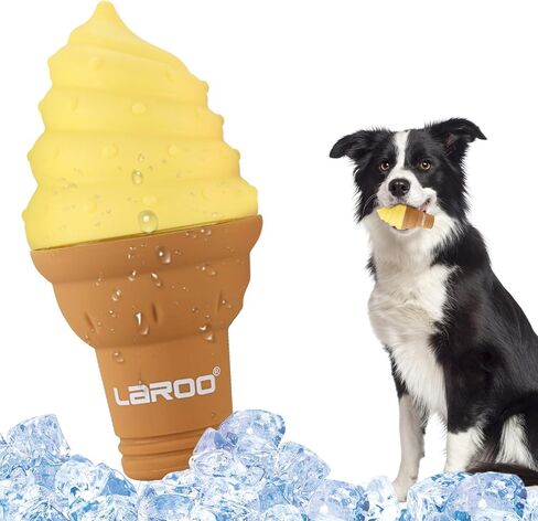 LaRoo Dogs Toys for Summer Cooling, Frozen Dog Toys, Full with Water Frozen, Prevention of Heat Stroke Upgraded Teething Chew Toy (Ice Pop Shape-Green) in Saudi Arabia