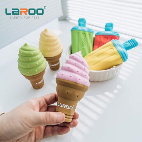 LaRoo Dogs Toys for Summer Cooling, Frozen Dog Toys, Full with Water Frozen, Prevention of Heat Stroke Upgraded Teething Chew Toy (Ice Pop Shape-Green) in Saudi Arabia