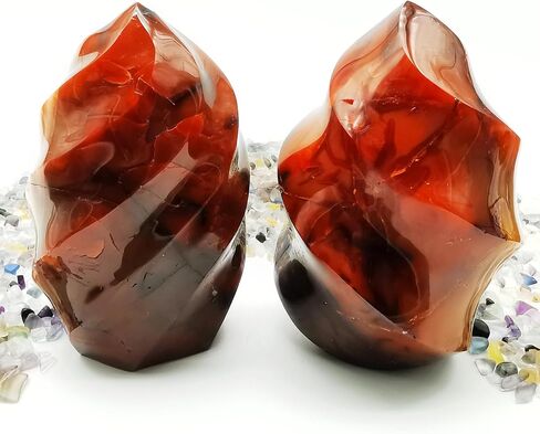 Healing Carnelian Crystal Tower Hand Carved Natural Carnelian Flame for Home Decoration Polished Red Agate Crystal Torch 1pc (100g/（4-5cm）) in Saudi Arabia