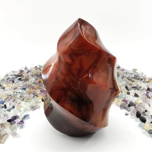 Healing Carnelian Crystal Tower Hand Carved Natural Carnelian Flame for Home Decoration Polished Red Agate Crystal Torch 1pc (100g/（4-5cm）) in Saudi Arabia