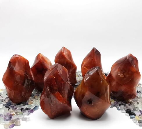 Healing Carnelian Crystal Tower Hand Carved Natural Carnelian Flame for Home Decoration Polished Red Agate Crystal Torch 1pc (100g/（4-5cm）) in Saudi Arabia