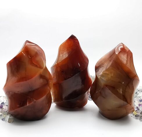 Healing Carnelian Crystal Tower Hand Carved Natural Carnelian Flame for Home Decoration Polished Red Agate Crystal Torch 1pc (100g/（4-5cm）) in Saudi Arabia