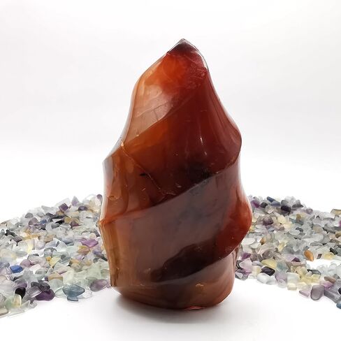 Healing Carnelian Crystal Tower Hand Carved Natural Carnelian Flame for Home Decoration Polished Red Agate Crystal Torch 1pc (100g/（4-5cm）) in Saudi Arabia