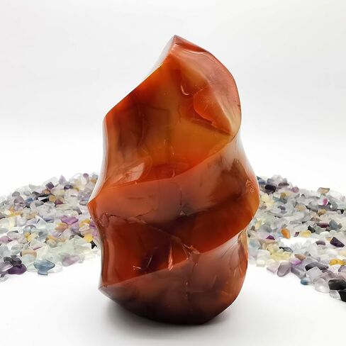 Healing Carnelian Crystal Tower Hand Carved Natural Carnelian Flame for Home Decoration Polished Red Agate Crystal Torch 1pc (100g/（4-5cm）) in Saudi Arabia