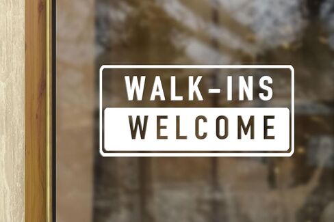 Walk Ins مرحبًا بالفينيل رسائل شرس - رسومات الأعمال - شارات الباب - 6x12 بوصة تموت فينيل مقطوع شارات المتجر ، صالون ، صالون ، سبا ، أظافر ، ملصق نافذة أبيض - أبيض in Saudi Arabia