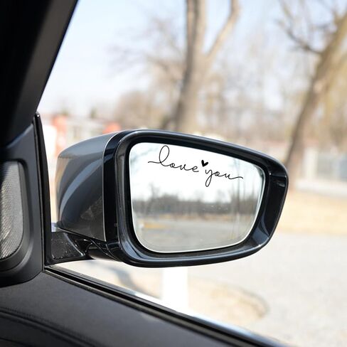 2 x Love You Rearview Decal, Love You Decal, Mirror Decals, Cup Stickers, Mirror Stickers, Rear View Mirror Sticker, Car Mirror Decal, Side Mirror, Decals For Tumblers (Black) in Saudi Arabia