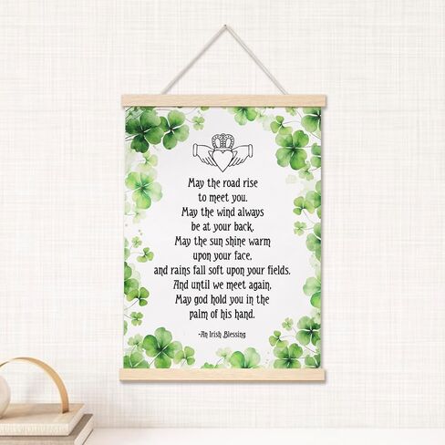 Irish Blessing Wall Hanging, May The Road Rise To Meet You, Christian Wall Art Decor, Wedding Gift, Irish Prayer, Scripture Canvas Hanging Pennant Wall Flag Decor for Home Living Room Bedroom in Saudi Arabia