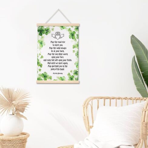 Irish Blessing Wall Hanging, May The Road Rise To Meet You, Christian Wall Art Decor, Wedding Gift, Irish Prayer, Scripture Canvas Hanging Pennant Wall Flag Decor for Home Living Room Bedroom in Saudi Arabia