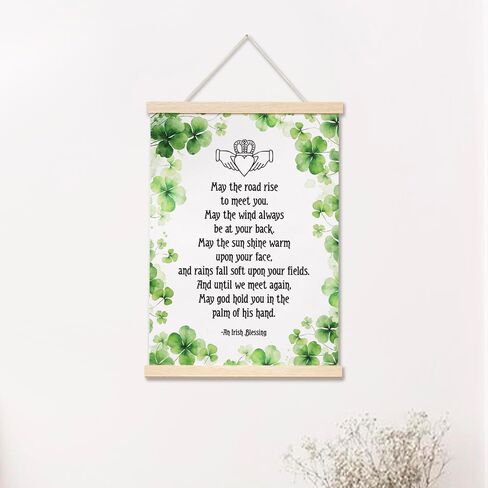 Irish Blessing Wall Hanging, May The Road Rise To Meet You, Christian Wall Art Decor, Wedding Gift, Irish Prayer, Scripture Canvas Hanging Pennant Wall Flag Decor for Home Living Room Bedroom in Saudi Arabia