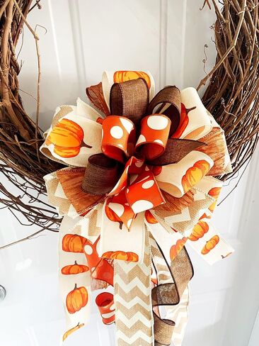 Fall Bow Mailbox Bow Wreath Bow Pumpkin Bow in Saudi Arabia