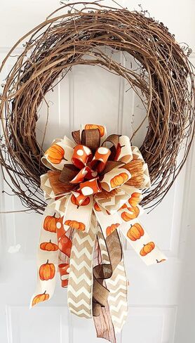 Fall Bow Mailbox Bow Wreath Bow Pumpkin Bow in Saudi Arabia