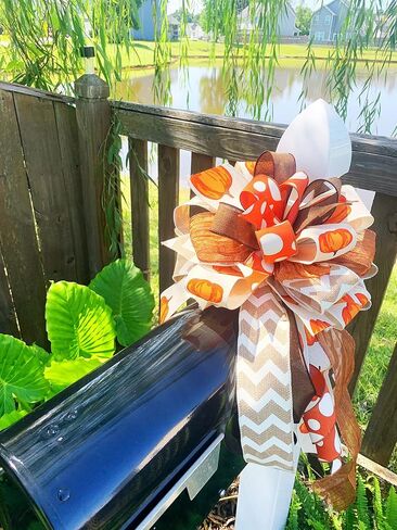 Fall Bow Mailbox Bow Wreath Bow Pumpkin Bow in Saudi Arabia