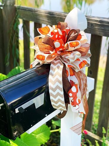 Fall Bow Mailbox Bow Wreath Bow Pumpkin Bow in Saudi Arabia