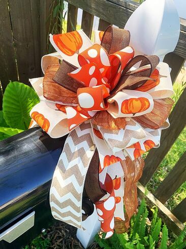 Fall Bow Mailbox Bow Wreath Bow Pumpkin Bow in Saudi Arabia