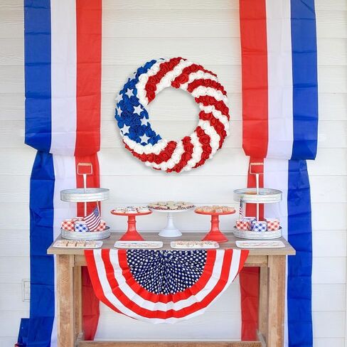 Independence Day 4th of July Wreath for Front Door,Patriotic American Flag Wreath Decor Memorial Day & Summer Holiday Hanger for Wall Front Porch Outdoor Farmhouse in Saudi Arabia