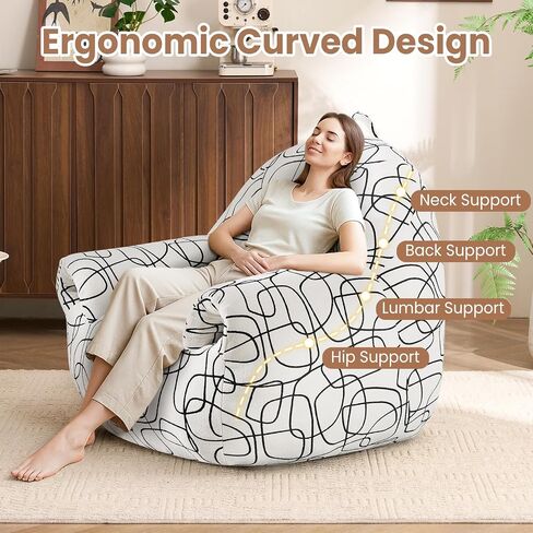 Peace nest Bean Bag Chair with Memory Foam Filled Ultra Soft Corduroy Cover for Adults Comfy Fur Bean Bag Chairs with Armrests for Bedroom Living Room Office Dorm Reading Grey in Saudi Arabia