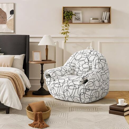 Peace nest Bean Bag Chair with Memory Foam Filled Ultra Soft Corduroy Cover for Adults Comfy Fur Bean Bag Chairs with Armrests for Bedroom Living Room Office Dorm Reading Grey in Saudi Arabia