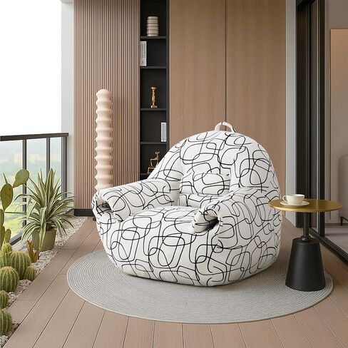 Peace nest Bean Bag Chair with Memory Foam Filled Ultra Soft Corduroy Cover for Adults Comfy Fur Bean Bag Chairs with Armrests for Bedroom Living Room Office Dorm Reading Grey in Saudi Arabia