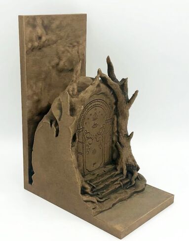 Epic Fantasy Inspired Book Nook Insert, Hand-Painted 3D Printed Gates of the Dwarves Bookshelf Decor with LED Fairy Lights in Saudi Arabia