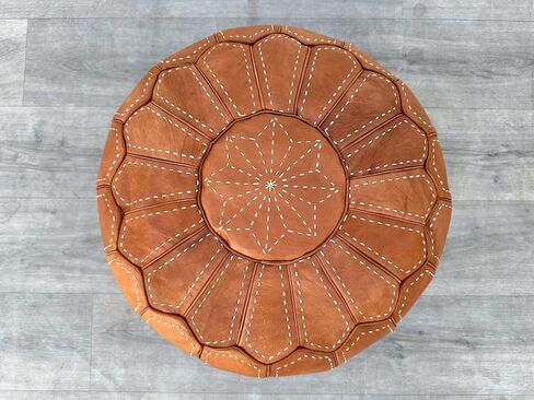 Moroccan Ottoman Leather Pouf : Luxurious Comfort for Your Living Space, Boho Chic Décor for Living Rooms, Bedrooms, and More in Saudi Arabia