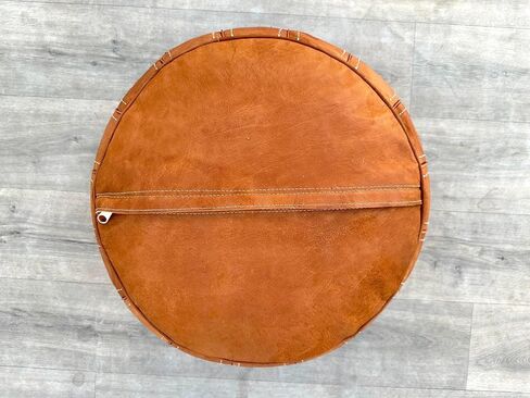 Moroccan Ottoman Leather Pouf : Luxurious Comfort for Your Living Space, Boho Chic Décor for Living Rooms, Bedrooms, and More in Saudi Arabia