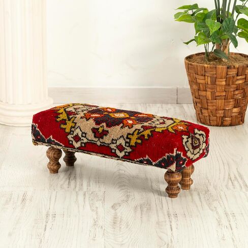 Footstool, Handwoven Vintage Turkish Kilim Rug Ottoman stool, Ottoman Stool, Vintage Footrest, Bohemian Furniture oriental stool in Saudi Arabia
