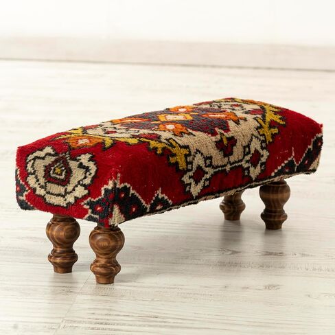 Footstool, Handwoven Vintage Turkish Kilim Rug Ottoman stool, Ottoman Stool, Vintage Footrest, Bohemian Furniture oriental stool in Saudi Arabia