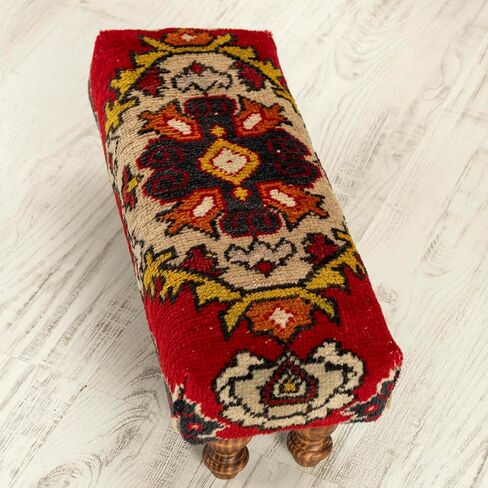 Footstool, Handwoven Vintage Turkish Kilim Rug Ottoman stool, Ottoman Stool, Vintage Footrest, Bohemian Furniture oriental stool in Saudi Arabia